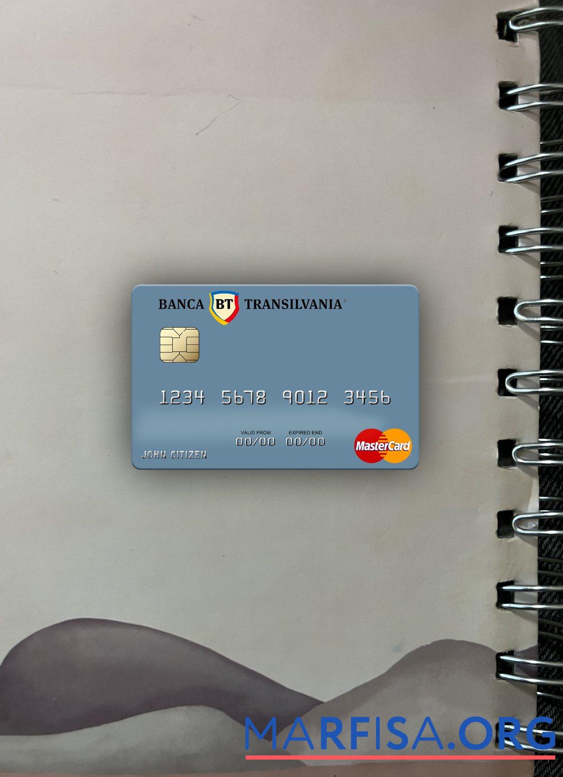 Printable Romania Banca Transilvania mastercard photolook front template
